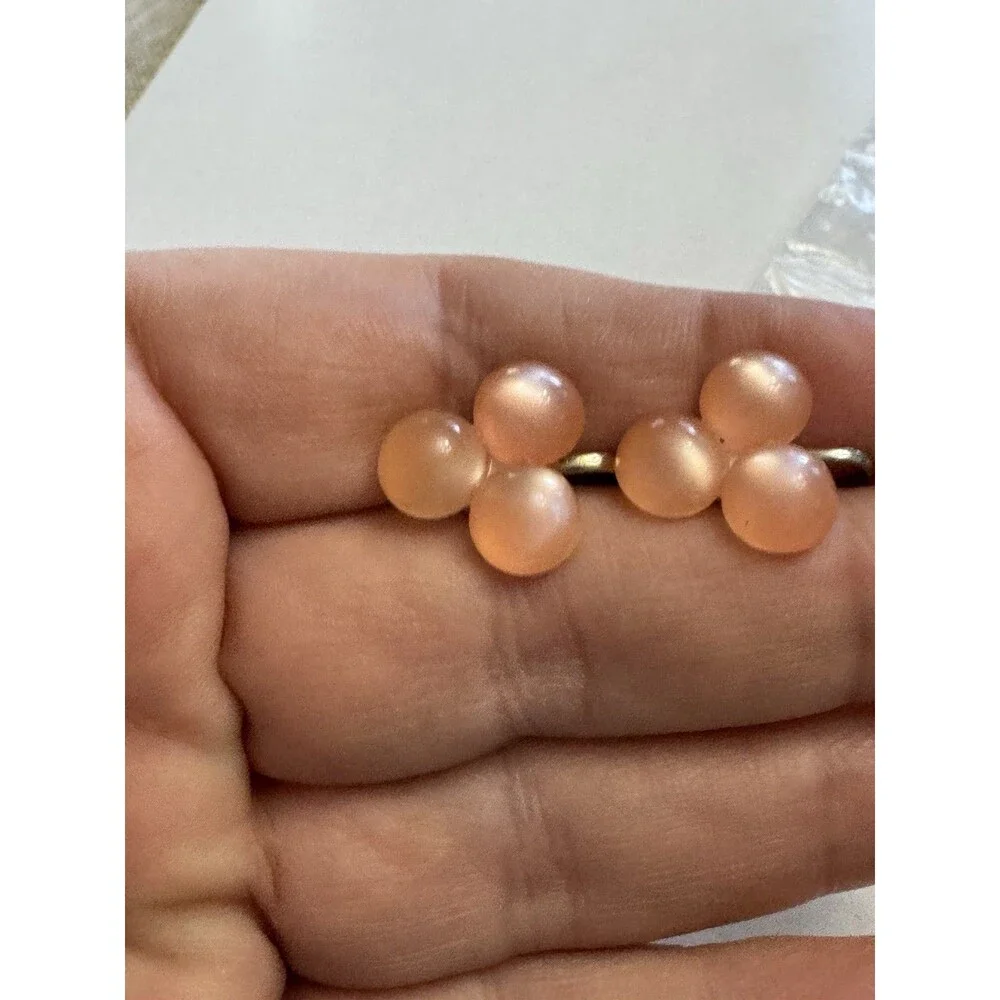 Vintage Pink Lucite Cluster Screwback Earrings 0.5 Inch